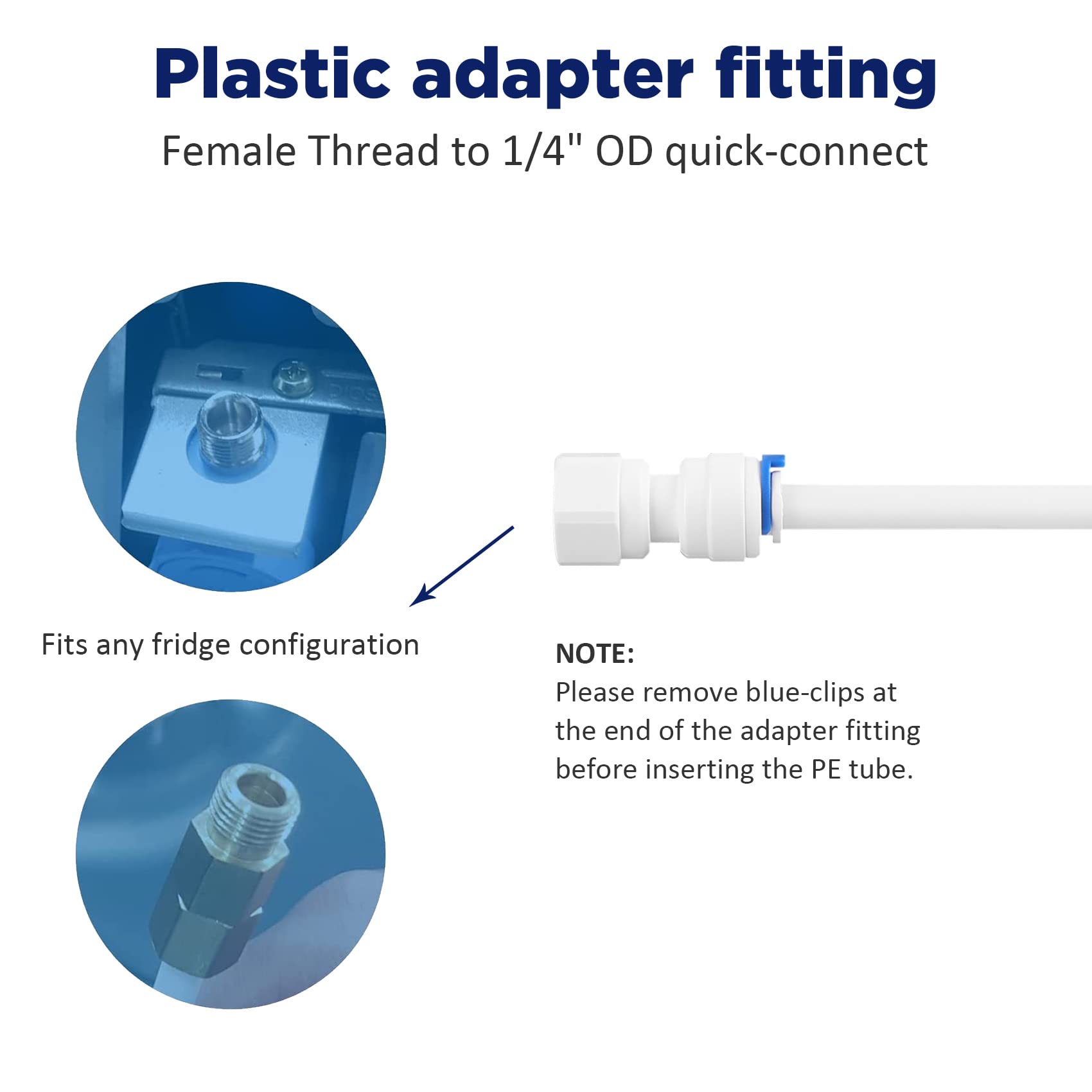 Inline Water Filter for Refrigerator & Ice Maker with Installation Kit, 1/4-Inch Direct Connect Fittings