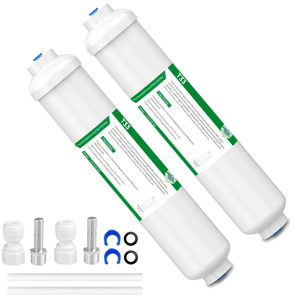 Inline Water Filter for Refrigerator & Ice Maker with Installation Kit, 1/4-Inch Direct Connect Fittings
