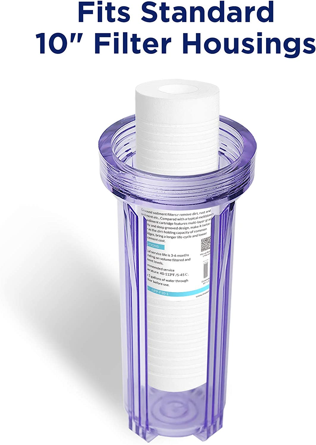 Grooved Sediment Water Filter Cartridge 10"x2.5"