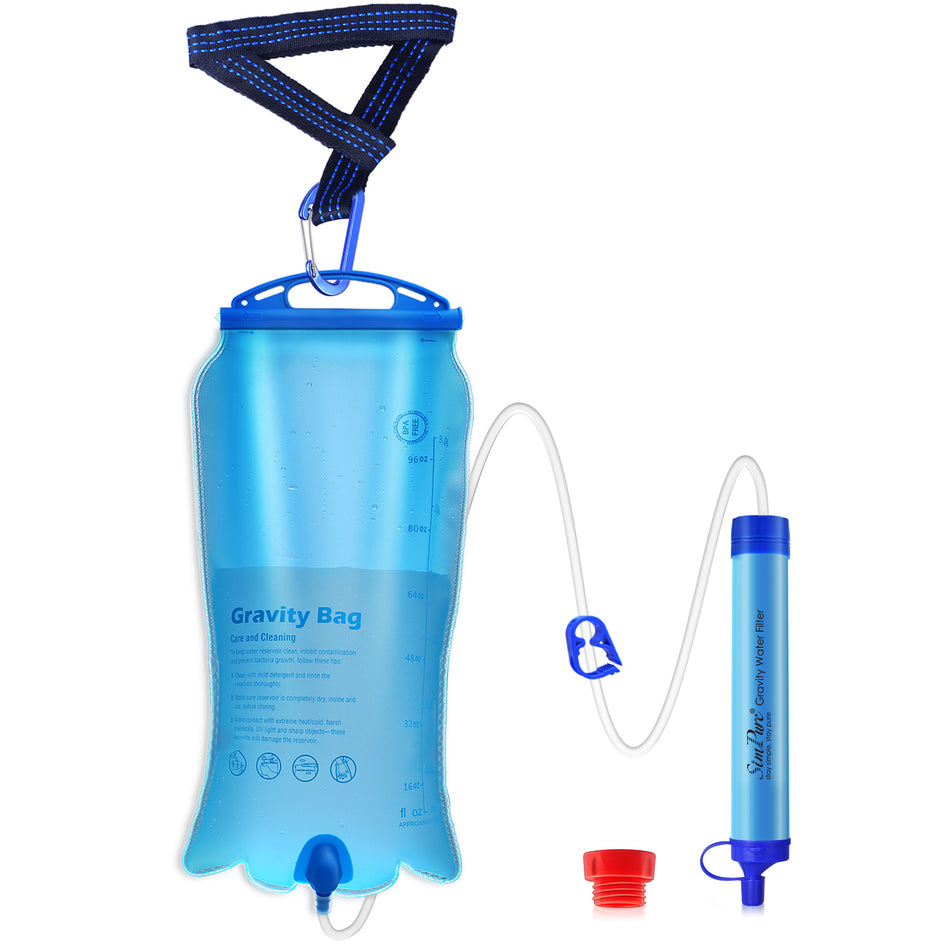 Water Straw With A 3L Gravity- Water Filter Bag