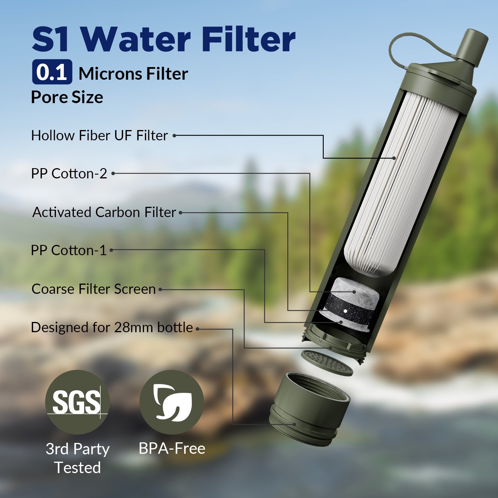 Pro 6L Gravity Based Water Purifier for Outdoor