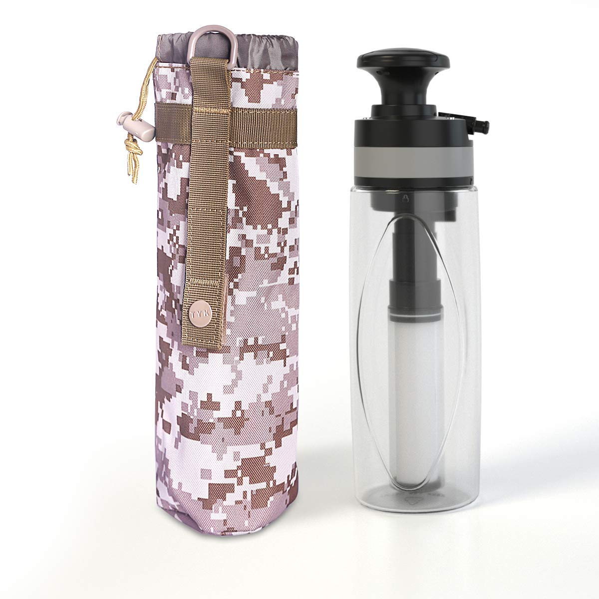 26 oz filtered water bottle with filter straw for outdoor camping biking hiking