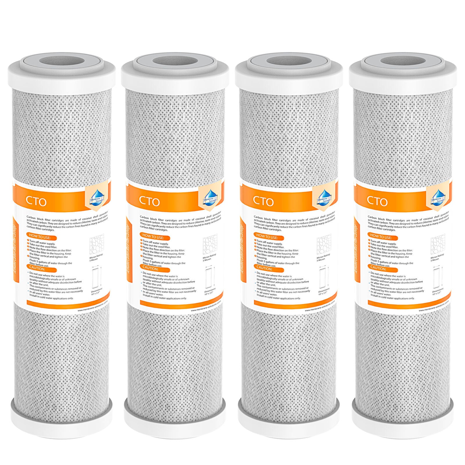 Whole House CTO Carbon Block Water Filter 10"x2.5"/10"x4.5"