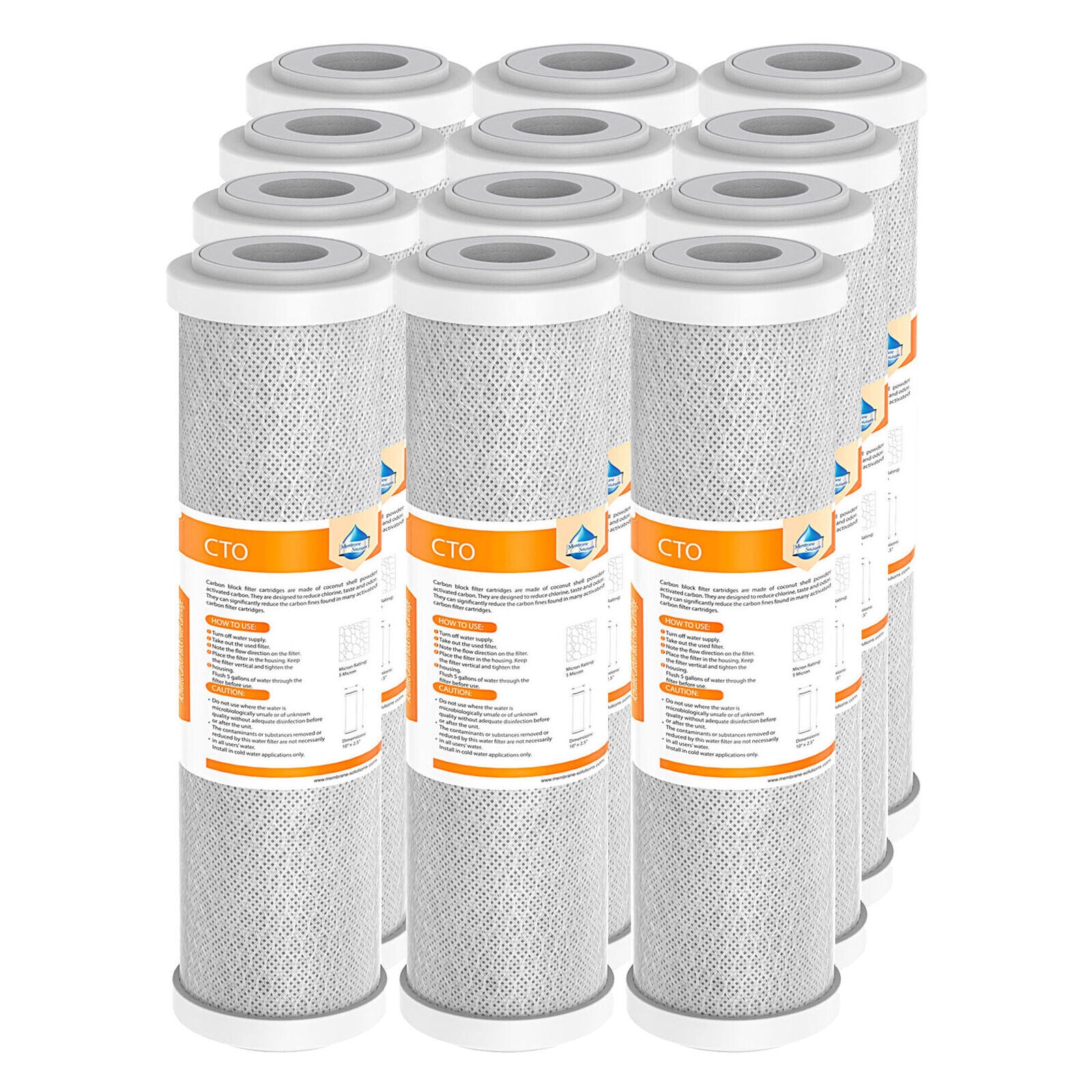 Whole House CTO Carbon Block Water Filter 10"x2.5"/10"x4.5"