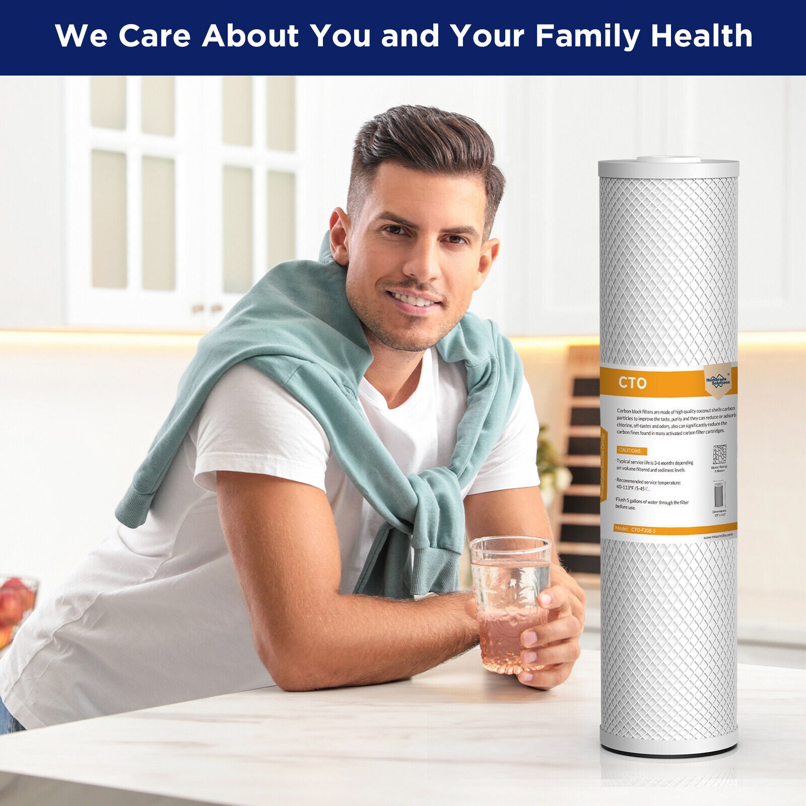 20"x4.5" 5 Micron CTO Carbon Block Water Filter Whole House Cartridges