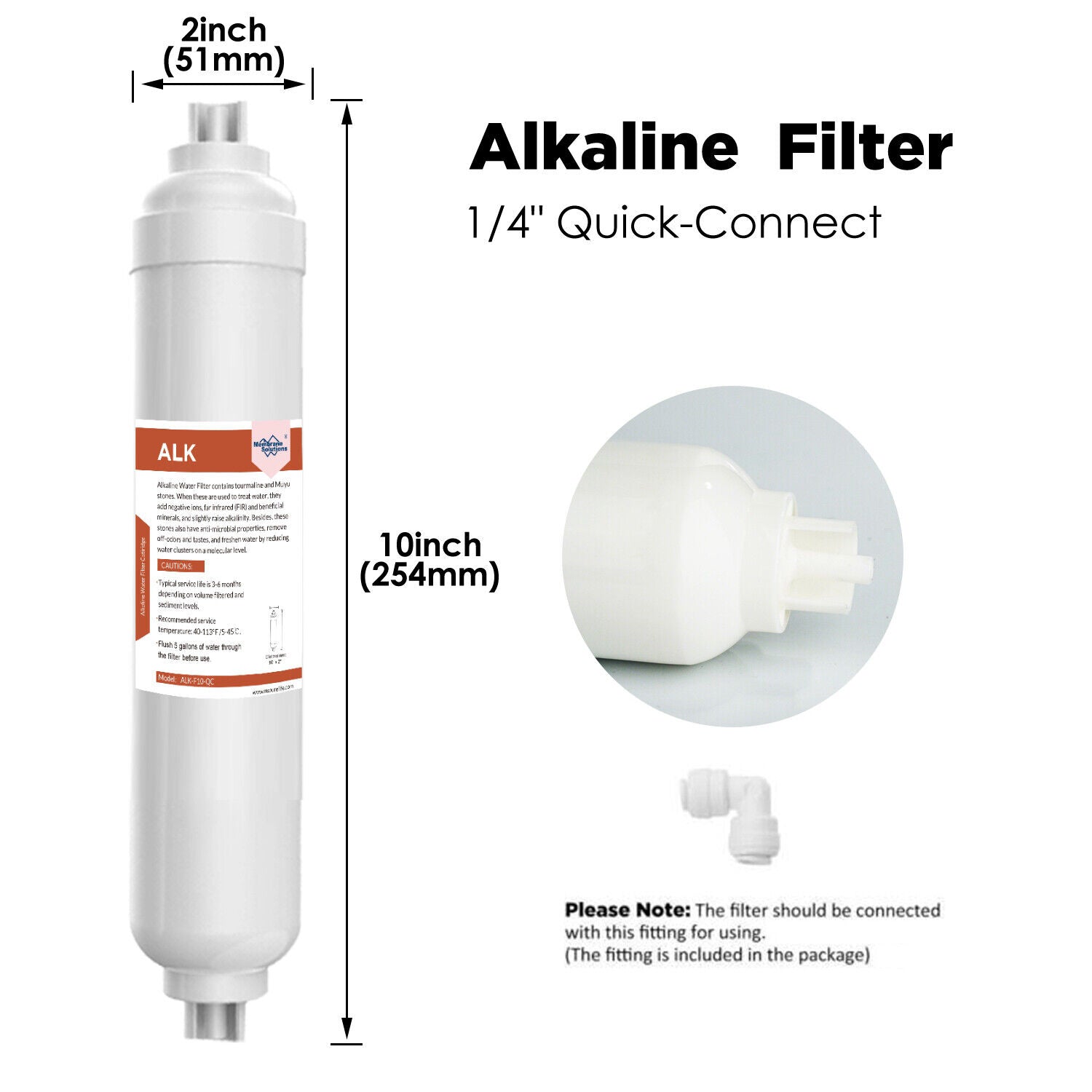 PH+ Inline Mineral Alkaline Water Replacement Filter