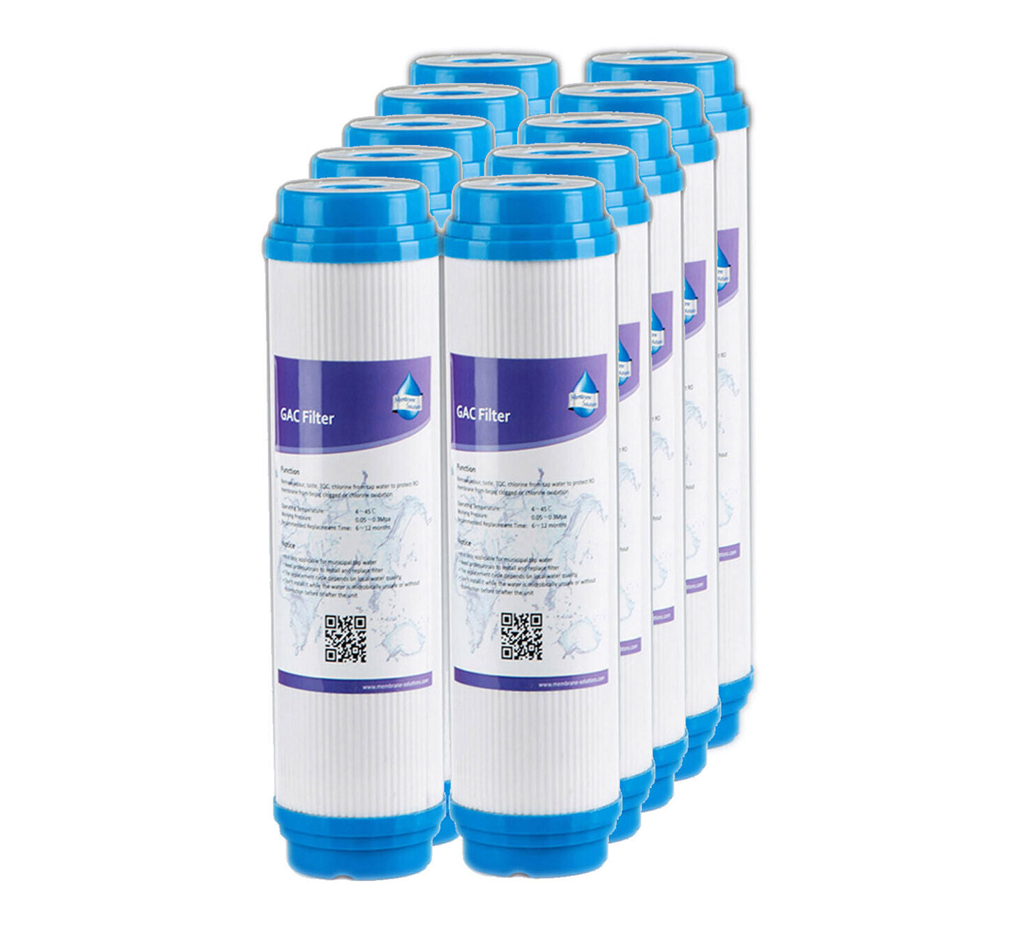 Granular Activated Carbon Water Filter Fit Any 10" Housings 5μm 10"x2.5"