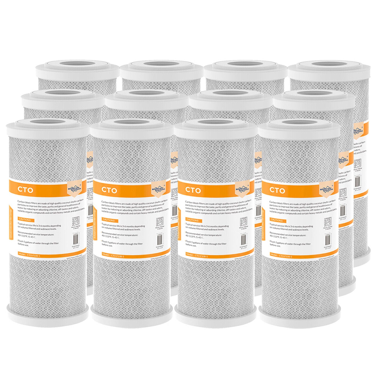 Whole House CTO Carbon Block Water Filter 10"x2.5"/10"x4.5"