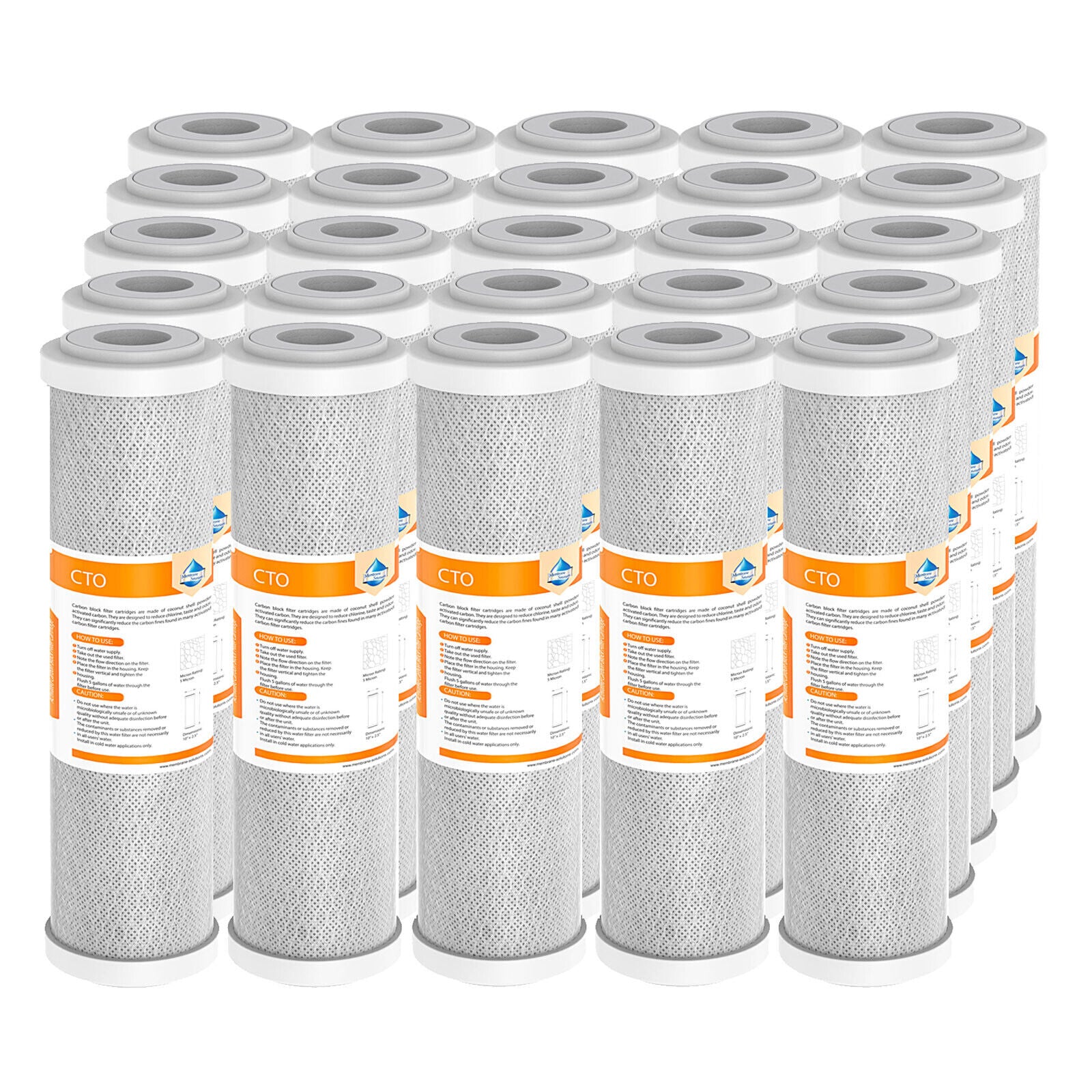 Whole House CTO Carbon Block Water Filter 10"x2.5"/10"x4.5"