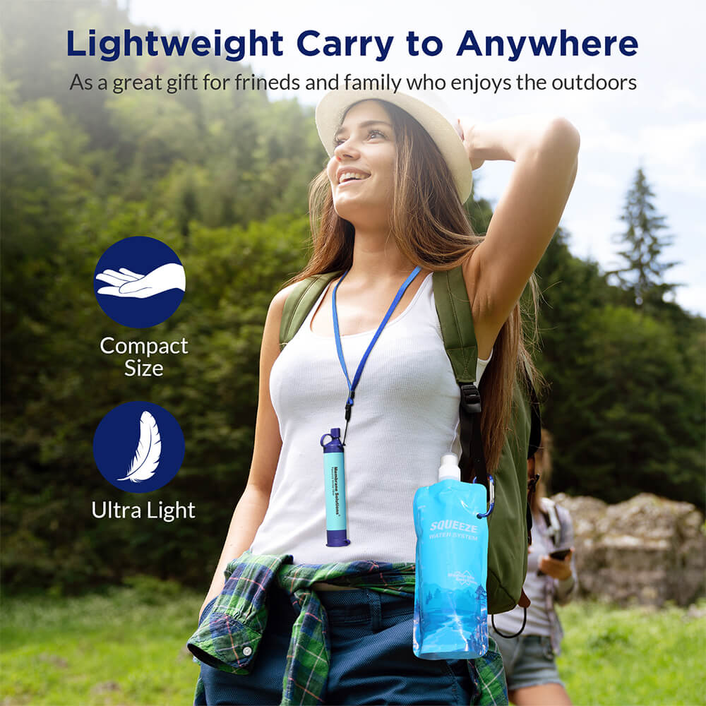 Squeeze Water Filtration Kit For Hiking Camping Travel