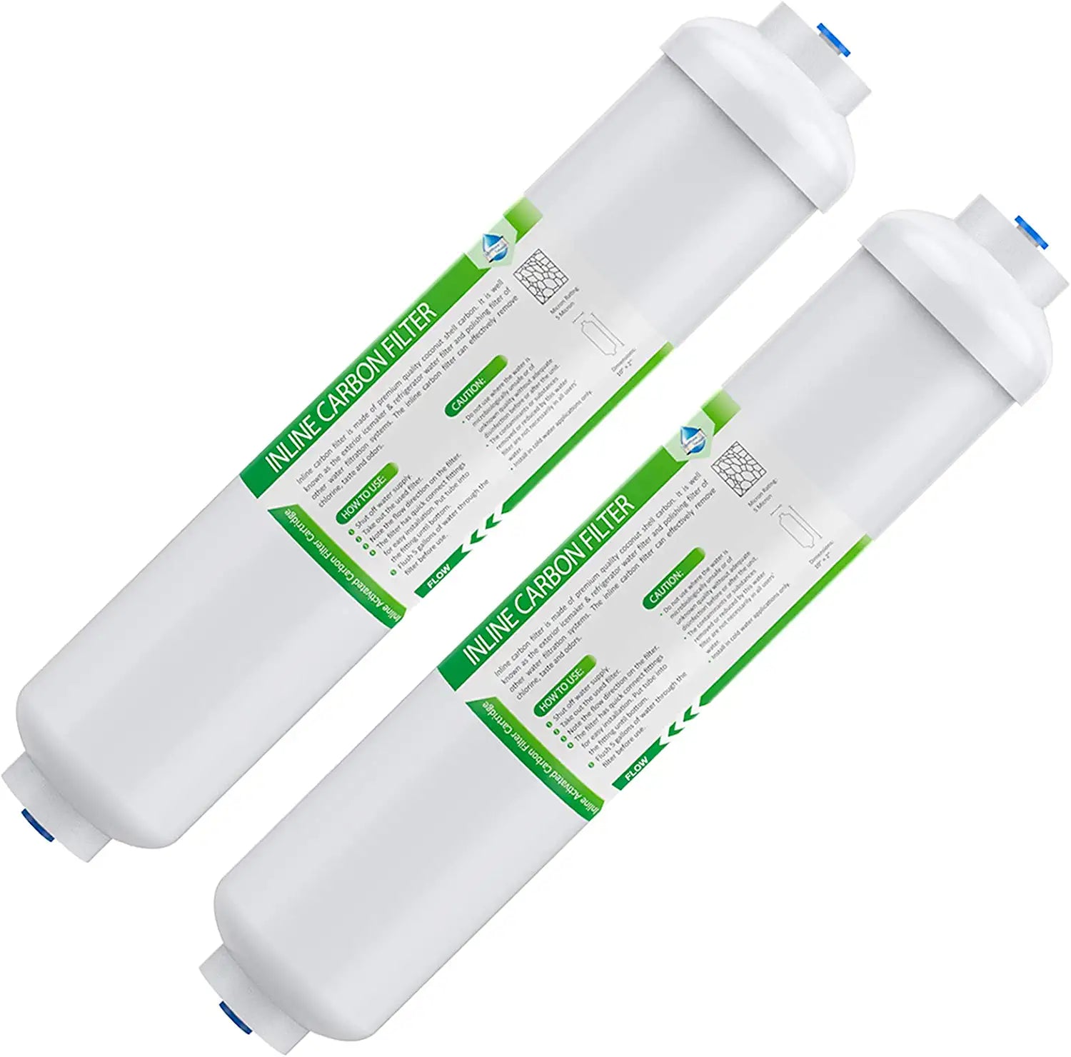 Best T33 Inline Water Filter for Refrigerator, Ice Maker, 10 X 2 with  1/4 Quick-Connect Water Filter Replacement Cartridge,Under Sink Reverse