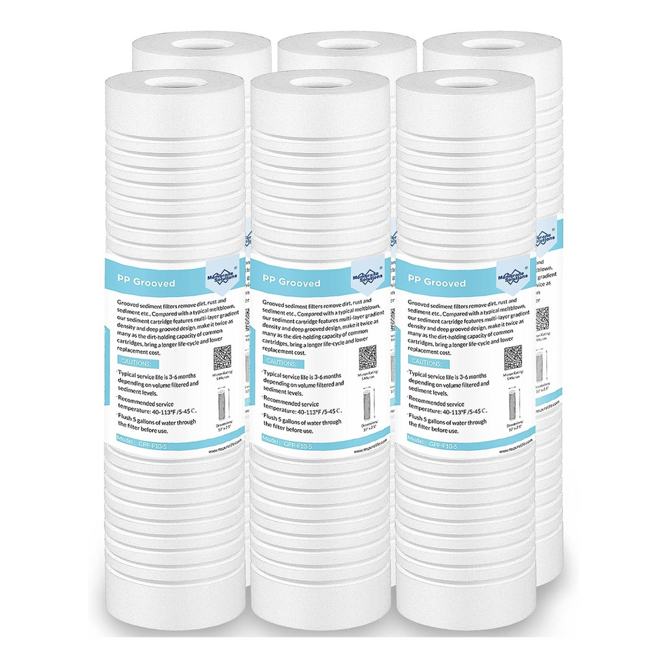 Grooved Sediment Water Filter Cartridge, Membrane Solutions  Whole House Water Filter Universal Replacement