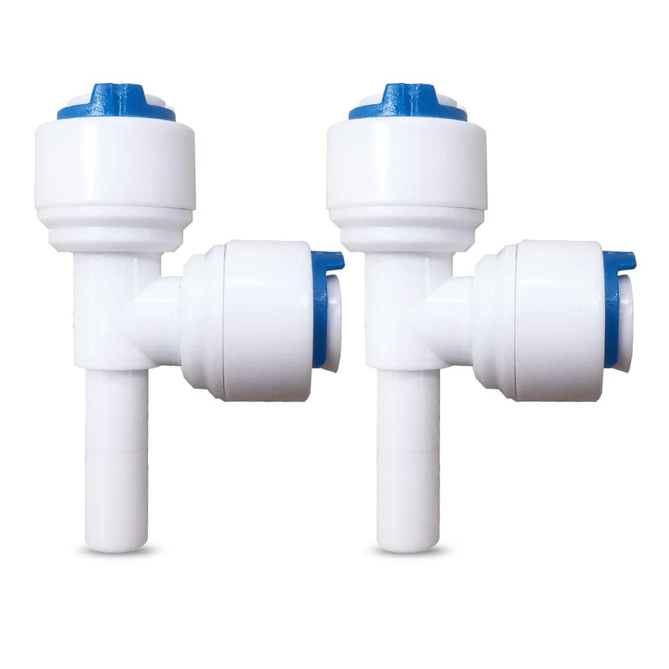 Membrane Solutions 1/4-inch Quick Connect RO Water System Fittings for T33 Inline Water Filter, Push to Connect Water Tube Fitting (Pack of 2)