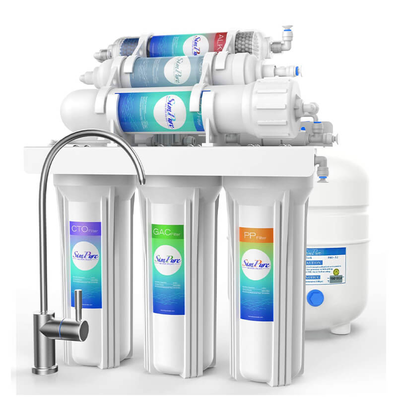 T1 Serial Alkaline Water Filter Machine with 6 Stage Reverse Osmosis Water System for Home