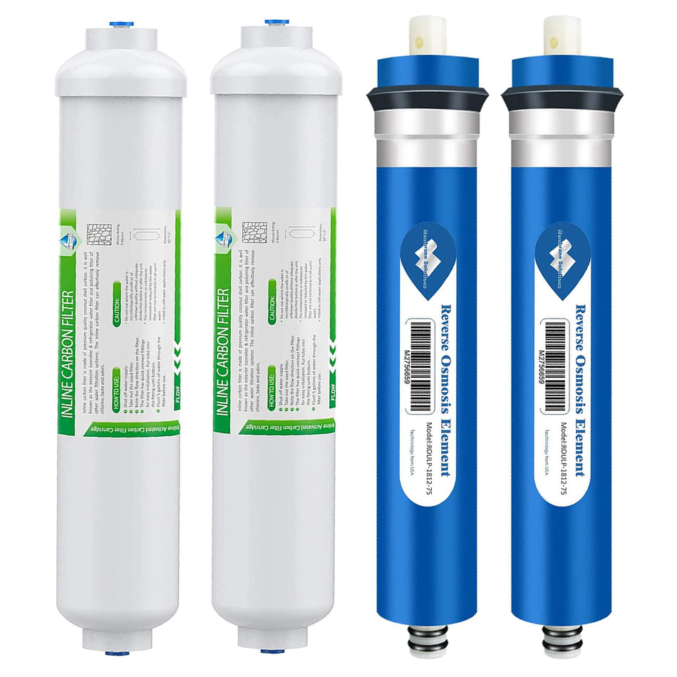 T33 Inline Filters & RO Membrane Combo Filter Pack