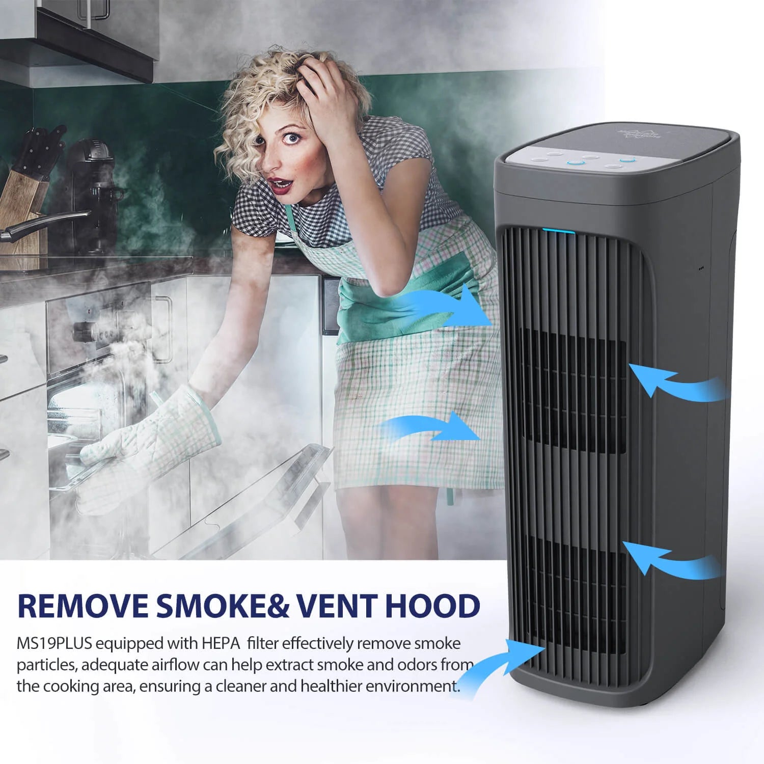 MS19 Ozone-free Air Purifier Help With Smoke