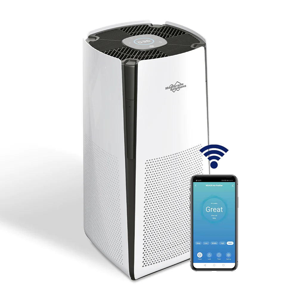 MS600 True HEPA Smart Air Purifier for Large Space with Ultra Quiet 21dB