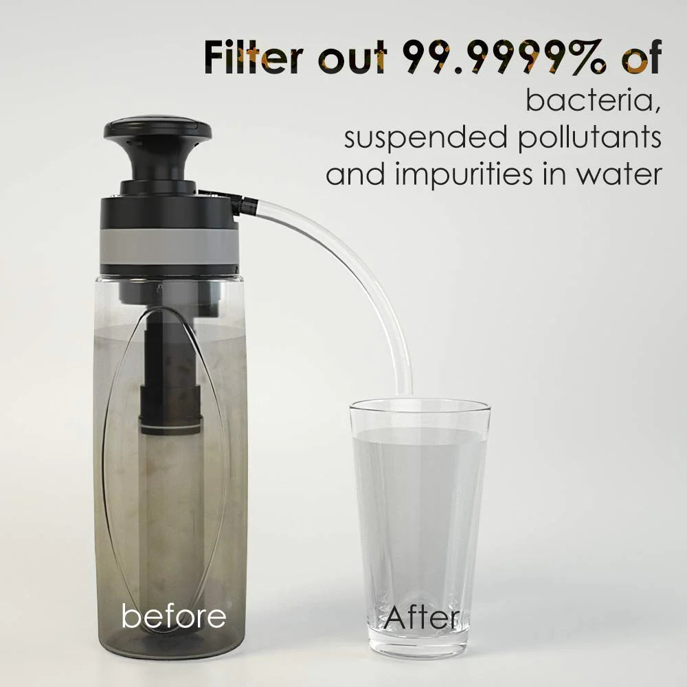 26 oz filtered water bottle with filter straw for outdoor camping biking hiking