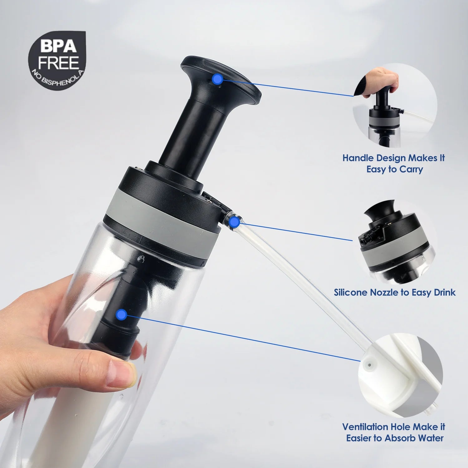 26 oz filtered water bottle with filter straw for outdoor camping biking hiking