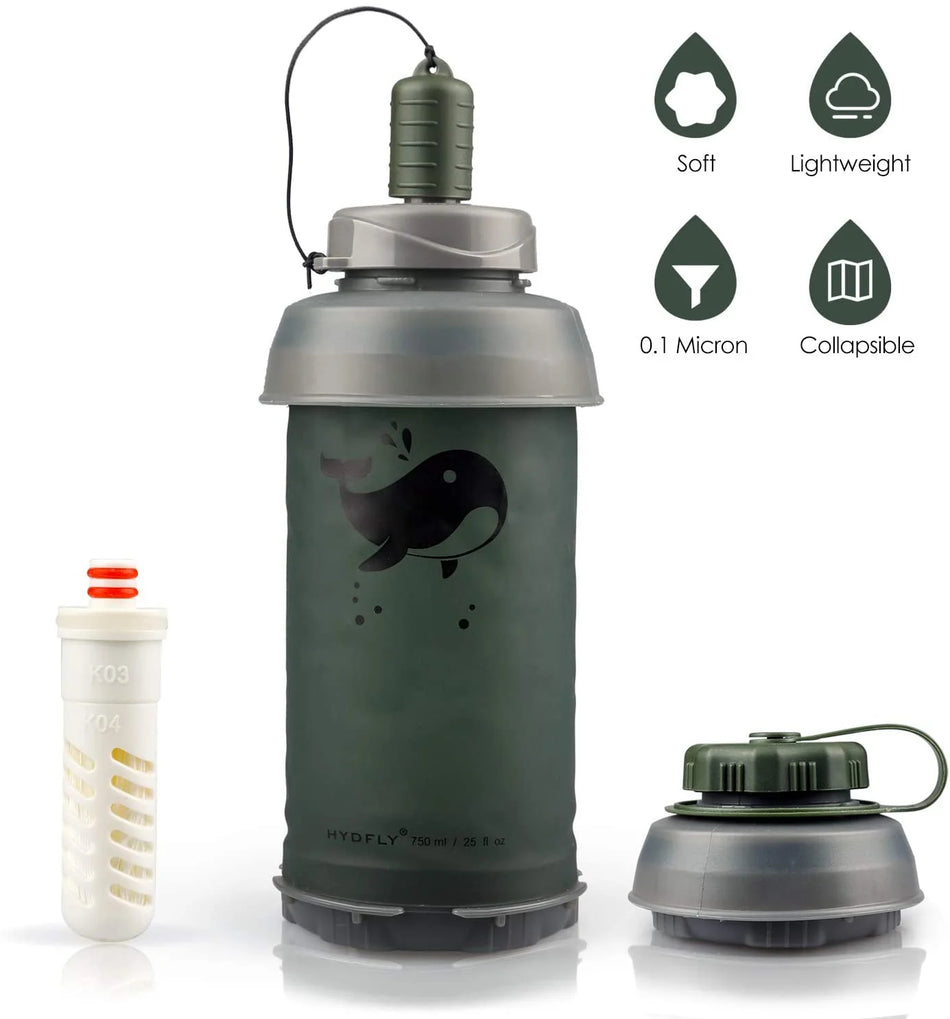 Small Collapsible Water Bottle With Carbon Filter