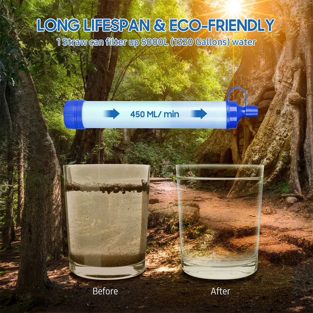 Water Straw With A 3L Gravity- Water Filter Bag