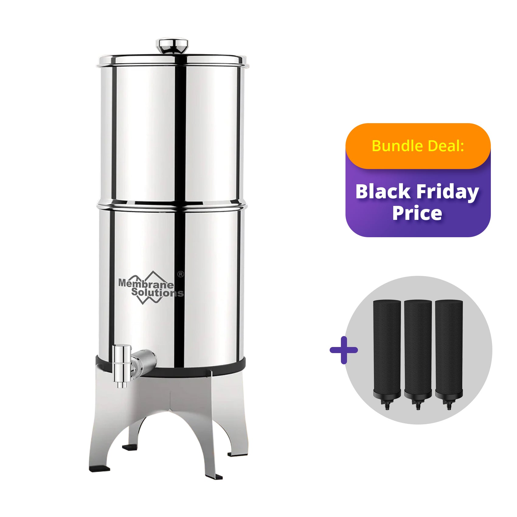 U3 Stainless Steel Travel Gravity-Fed Water Filter for Hiking