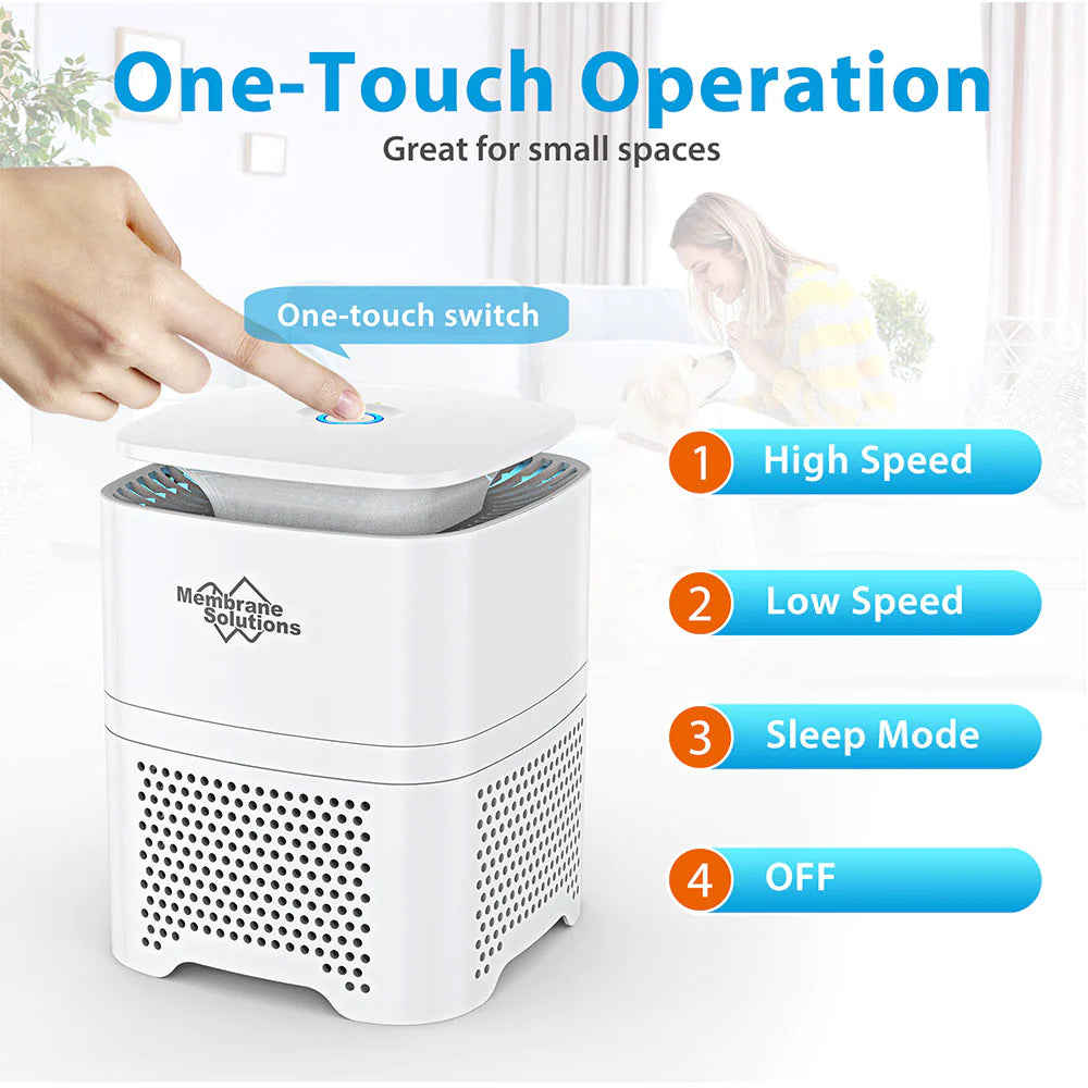 MSB3 Small Desktop Air Purifier for Office Baby Room 360° Airflow True HEPA