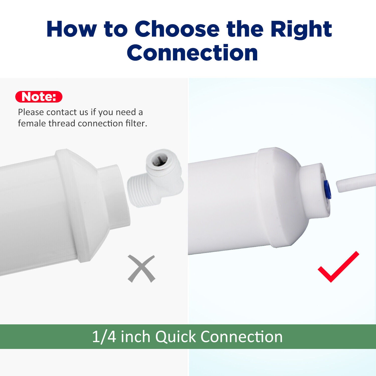 T33 Inline Post Carbon Polishing Water Filter 1/4" Quick Connect