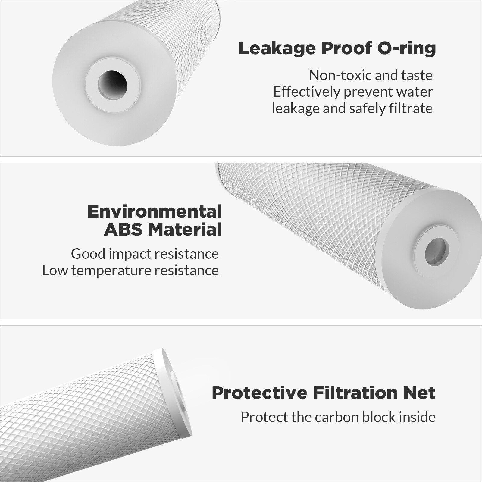 20"x4.5" 5 Micron CTO Carbon Block Water Filter Whole House Cartridges