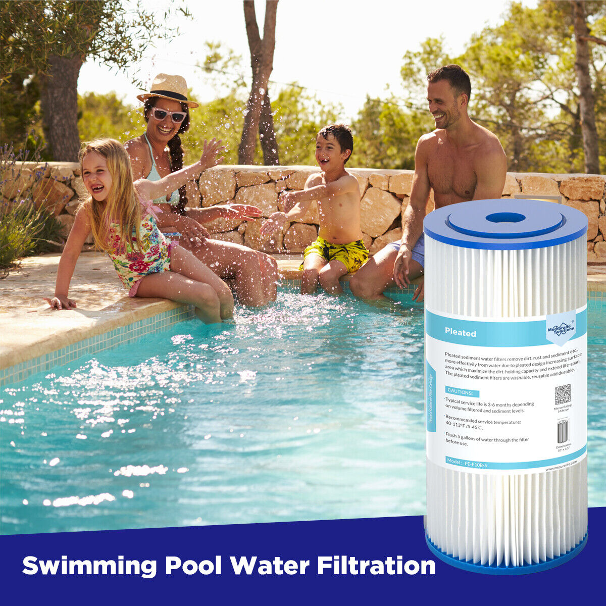 Big Blue RO Sediment Pleated Water Filter 5/20/50 μm 10" x 4.5"