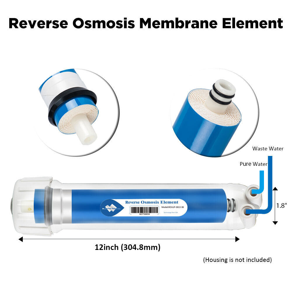 36/50/75/100/150 GPD RO Water Filter Combo Pack for Hydroponic Aquarium Reverse Osmosis System
