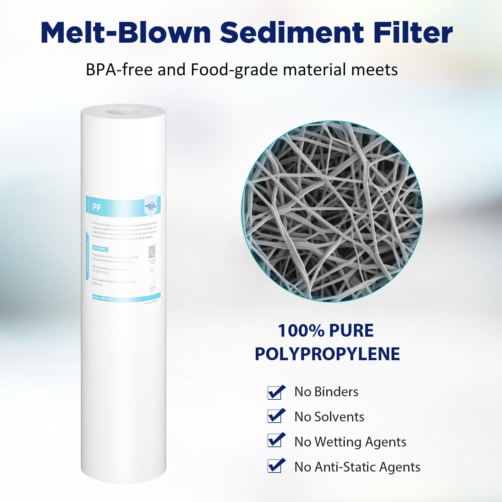 5 Micron 20"x4.5" Big Blue Sediment GAC CTO Carbon Block Water Filter Cartridges