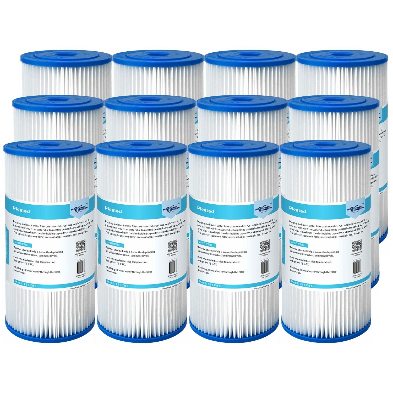Big Blue RO Sediment Pleated Water Filter 5/20/50 μm 10" x 4.5"