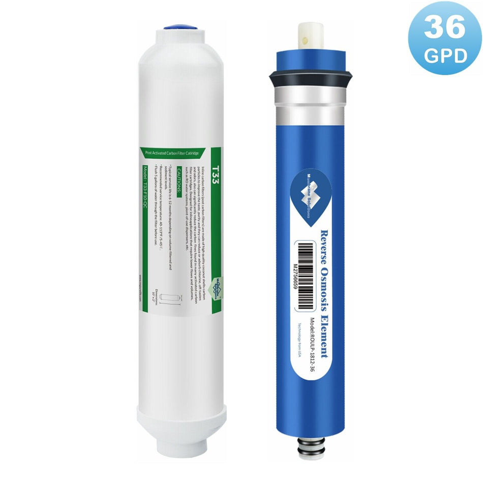 36/50/75/100/150 GPD RO Water Filter Combo Pack for Hydroponic Aquarium Reverse Osmosis System