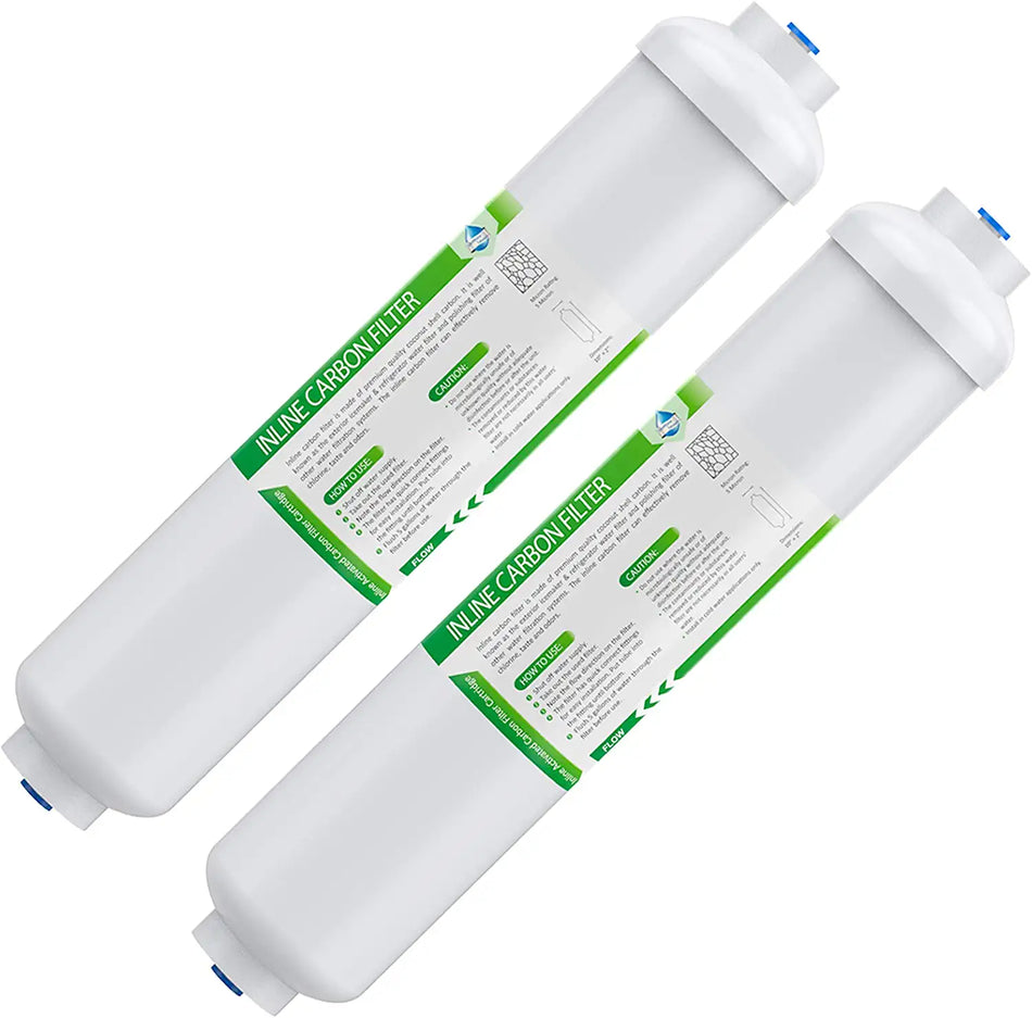 Best T33 Inline Water Filter for Refrigerator, Ice Maker, 10" X 2" with 1/4" Quick-Connect Water Filter Replacement Cartridge,Under Sink Reverse Osmosis Water System