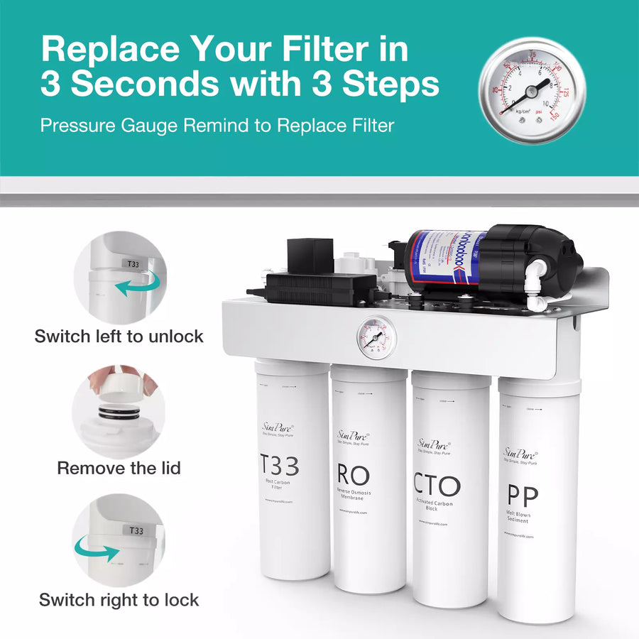 T1-400 Best Under Sink Water Purifier Wholesaler with Tankless Under Sink Reverse Osmosis System
