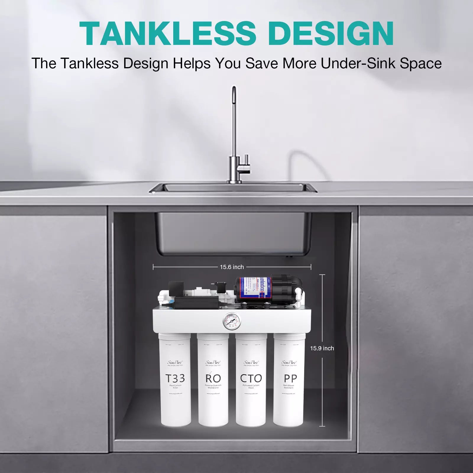 T1-400 Best Under Sink Water Purifier Wholesaler with Tankless Under Sink Reverse Osmosis System