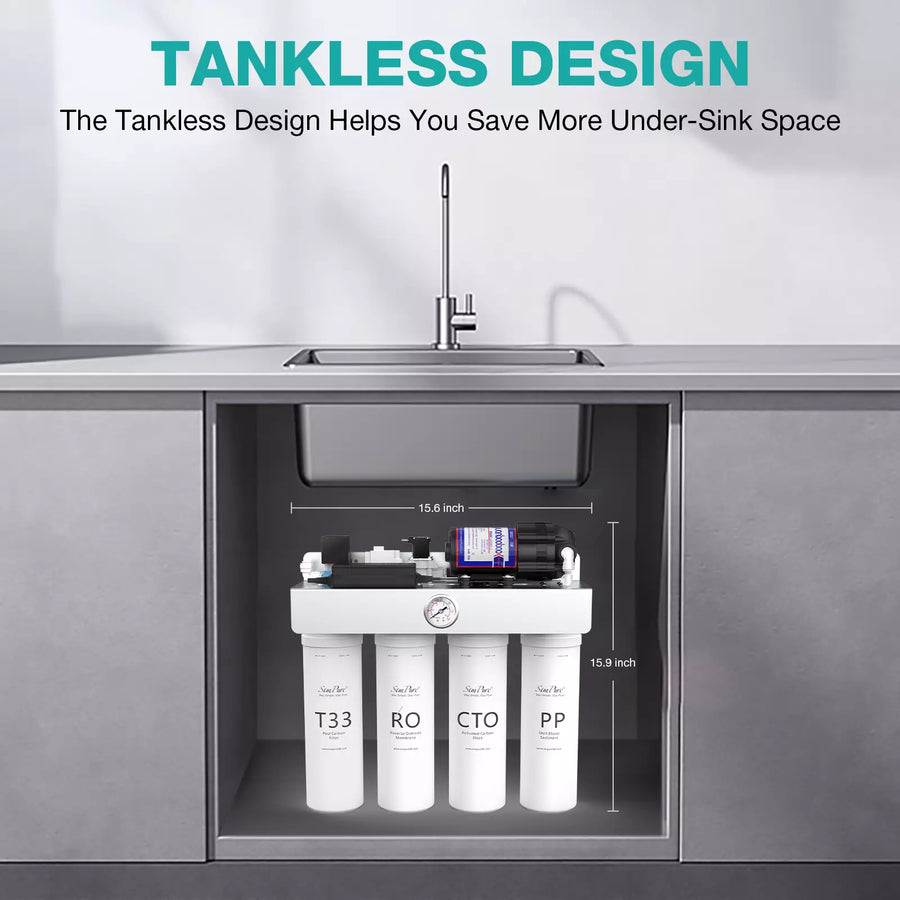 T1-400 Best Under Sink Water Purifier Wholesaler with Tankless Under Sink Reverse Osmosis System